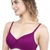 LUNAIN Lady pad Women's Cotton Fabric Bra Soft botom Band for Extra Comfort (Purple)