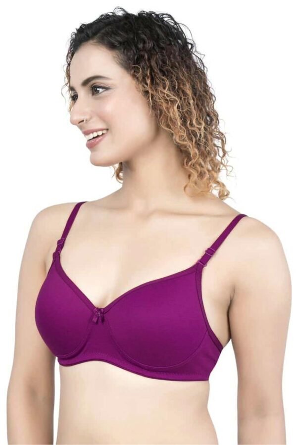 LUNAIN Lady pad Women's Cotton Fabric Bra Soft botom Band for Extra Comfort (Purple)