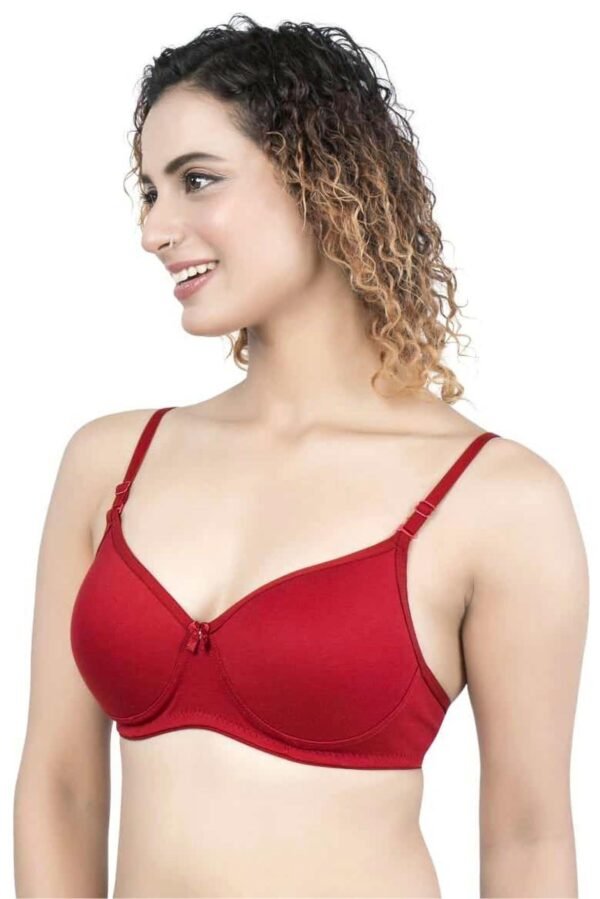 2-103.jpg LUNAIN Lady pad Women's Cotton Fabric Bra Soft botom Band for Extra Comfort (Red)
