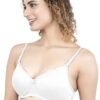 2-104.jpg LUNAIN Lady pad Women's Cotton Fabric Bra Soft botom Band for Extra Comfort (White)