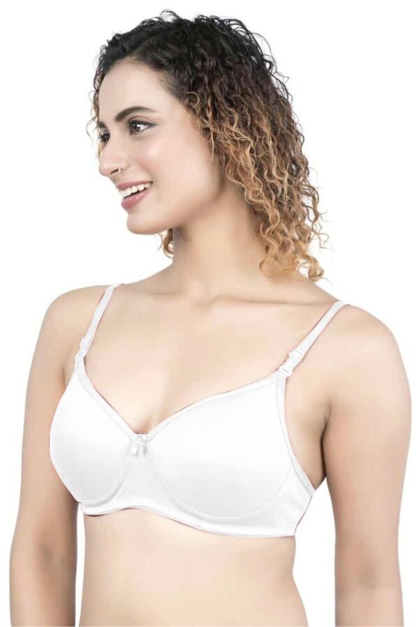 2-104.jpg LUNAIN Lady pad Women's Cotton Fabric Bra Soft botom Band for Extra Comfort (White)