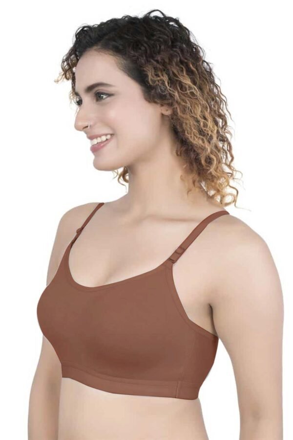 2-106.jpg LUNAIN Lancy Women's Cotton Fabric Bra Soft botom Band for Extra Comfort (Brown)