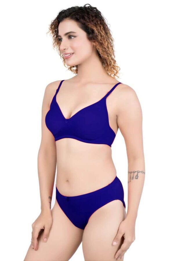 2-11.jpg LUNAIN Lingerie Set with Full Coverage | Non-Padded Bra and Hipster Panty (Blue)