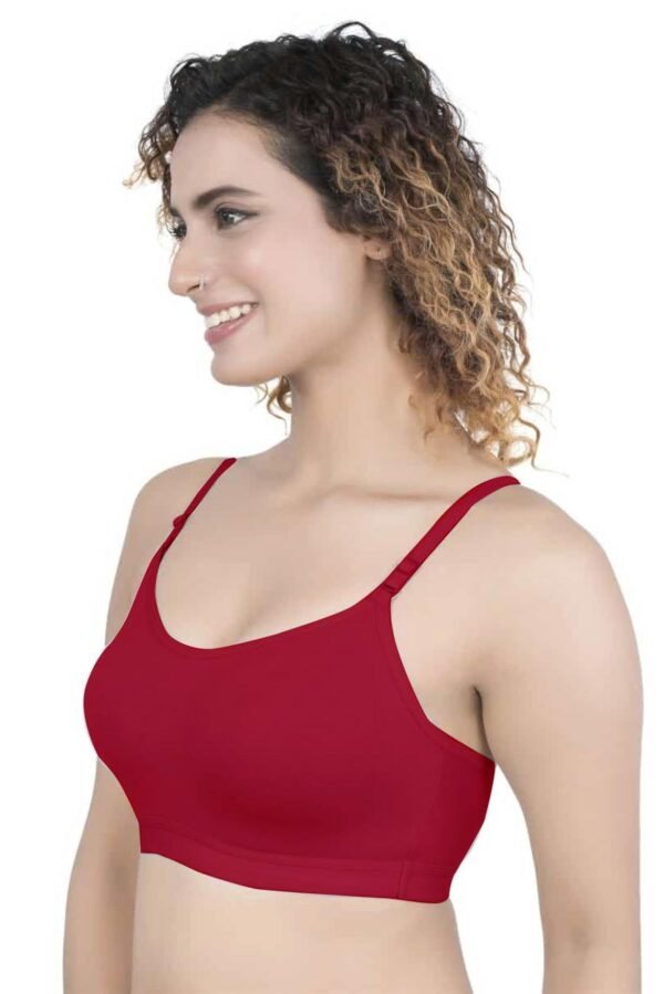 2-111.jpg LUNAIN Lancy Women's Cotton Fabric Bra Soft botom Band for Extra Comfort (Red)