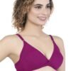 2-117.jpg LUNAIN Mani Women's Non Padded Non Wired Cotton Lycra Fabric Bra with Special Broad Strap (Pink)