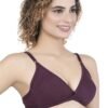 LUNAIN Mani Women's Non Padded Non Wired Cotton Lycra Fabric Bra with Special Broad Strap (Voilet)