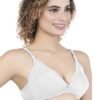 LUNAIN Mani Women's Non Padded Non Wired Cotton Lycra Fabric Bra with Special Broad Strap (White)