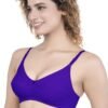 LUNAIN Milance Women's Non Padded Non Wired Cotton Lycra Fabric Bra with Special Broad Strap (Blue)