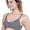 2-127.jpg LUNAIN Milance Women's Non Padded Non Wired Cotton Lycra Fabric Bra with Special Broad Strap (Gray)