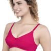 2-128.jpg LUNAIN Milance Women's Non Padded Non Wired Cotton Lycra Fabric Bra with Special Broad Strap (Pink)