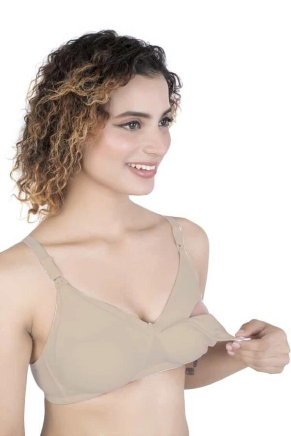 2-131.jpg LUNAIN Moulded Spacer Cup Feeding Bra | Nursing Bra with Full Coverage Bra | Lightweight, Breathable & Sweat-Resistant | Non-Wired & Non-Padded (Brown)