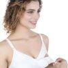 2-132.jpg LUNAIN Moulded Spacer Cup Feeding Bra | Nursing Bra with Full Coverage Bra | Lightweight, Breathable & Sweat-Resistant | Non-Wired & Non-Padded (White)