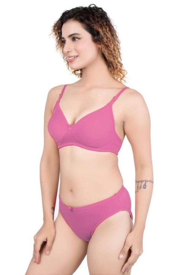 2-14.jpg LUNAIN Lingerie Set with Full Coverage | Non-Padded Bra and Hipster Panty (Pink)