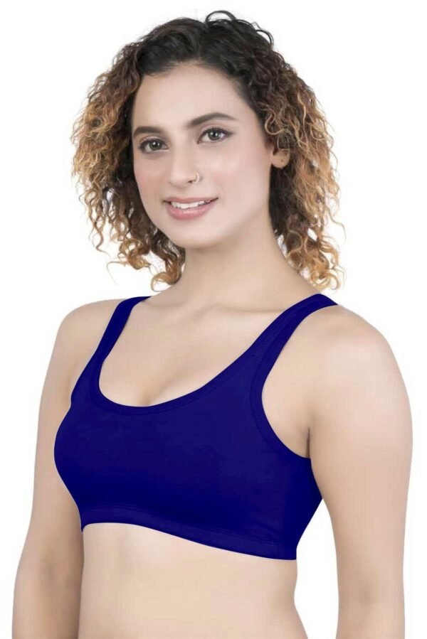 2-156.jpg LUNAIN Women Sports Bra for High Impact Activities | Non Padded (Blue)