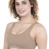LUNAIN Women Sports Bra for High Impact Activities | Non Padded (Brown)