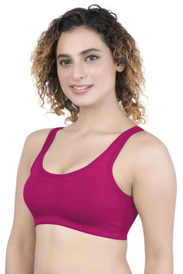 2-160.jpg LUNAIN Women Sports Bra for High Impact Activities | Non Padded (Pink)
