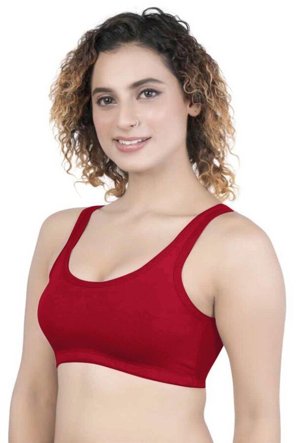 2-162.jpg LUNAIN Women Sports Bra for High Impact Activities | Non Padded (Red)
