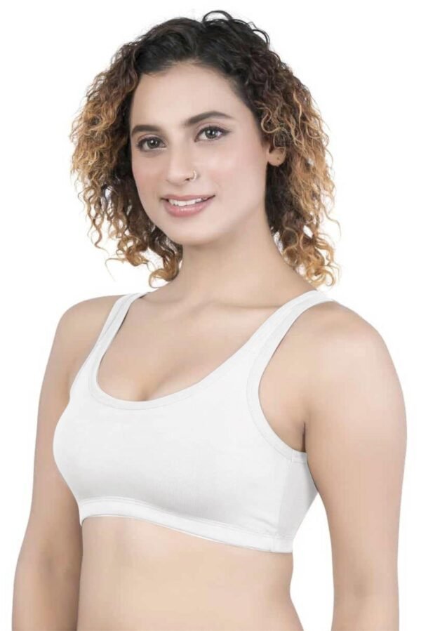 2-163.jpg LUNAIN Women Sports Bra for High Impact Activities | Non Padded (White)