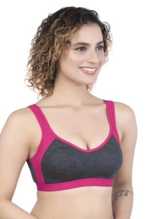 2-165.jpg LUNAIN Women Sports Bra for High Impact Activities | Non Padded (Pink)
