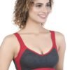 2-167.jpg LUNAIN Women Sports Bra for High Impact Activities | Non Padded (Red)