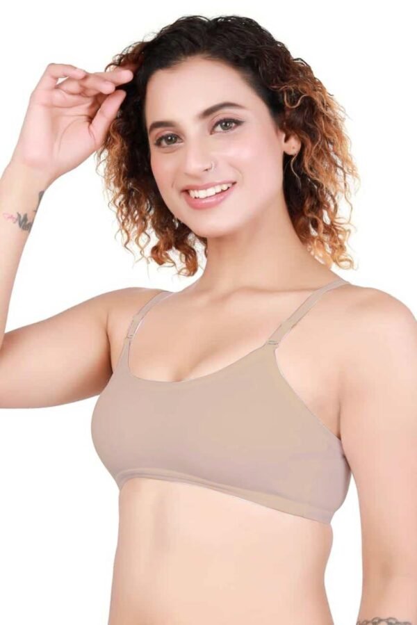 2-168.jpg LUNAIN Women Sports Bra | Non Padded (Peach)