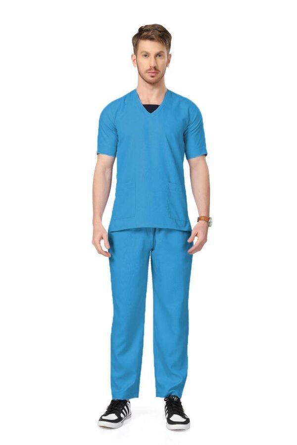 2-18.jpg LUNAIN Scrub Suits for Doctors | OT Dress | Dentists and Healthcare Professionals (Men) (Dark Sky Blue)