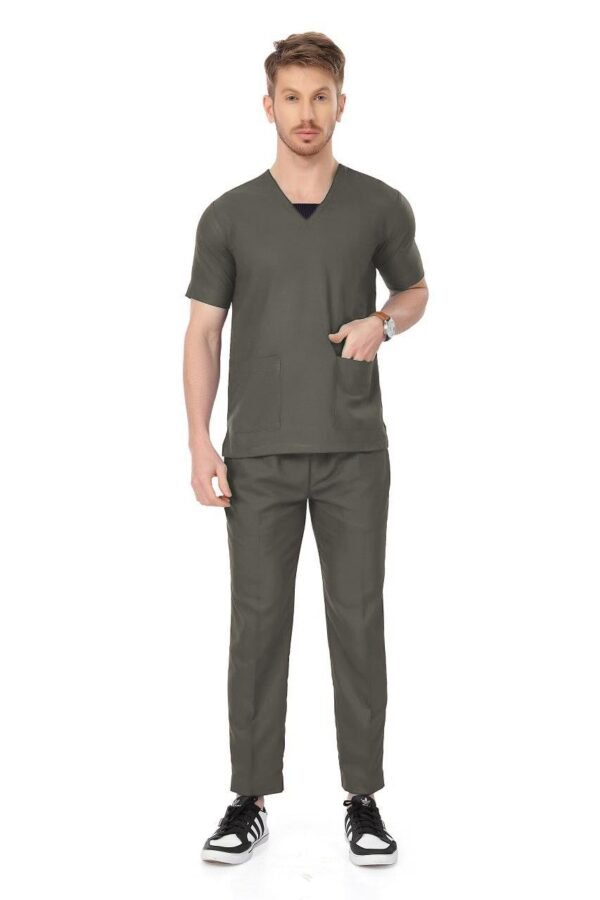 2-19.jpg LUNAIN Scrub Suits for Doctors | OT Dress | Dentists and Healthcare Professionals (Men) (Gray)