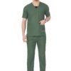 2-22.jpg LUNAIN Scrub Suits for Doctors | OT Dress | Dentists and Healthcare Professionals (Men) (Sea Green)