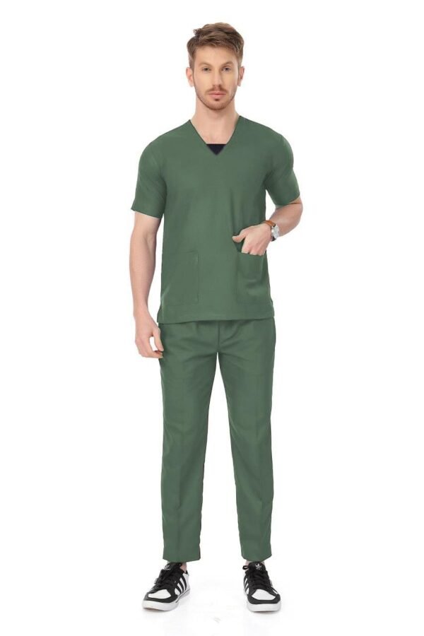 2-22.jpg LUNAIN Scrub Suits for Doctors | OT Dress | Dentists and Healthcare Professionals (Men) (Sea Green)