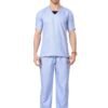 2-23.jpg LUNAIN Scrub Suits for Doctors | OT Dress | Dentists and Healthcare Professionals (Men) (Sky Blue)