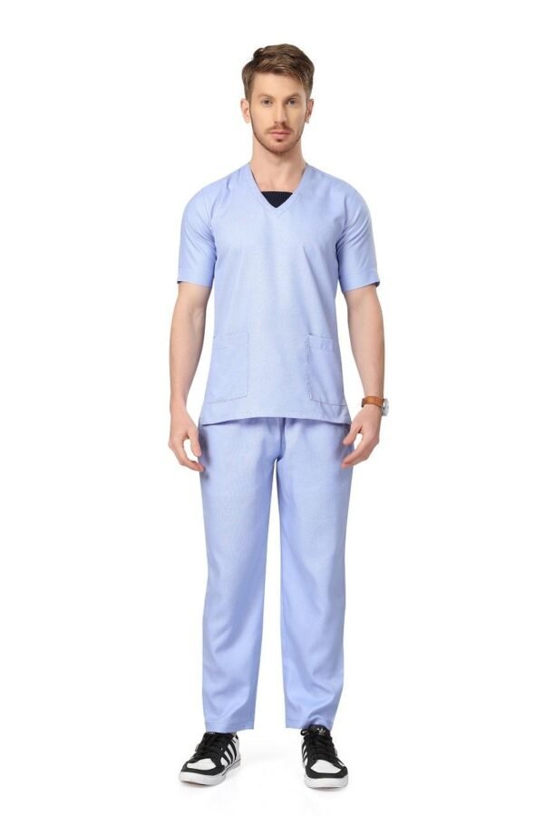 2-23.jpg LUNAIN Scrub Suits for Doctors | OT Dress | Dentists and Healthcare Professionals (Men) (Sky Blue)