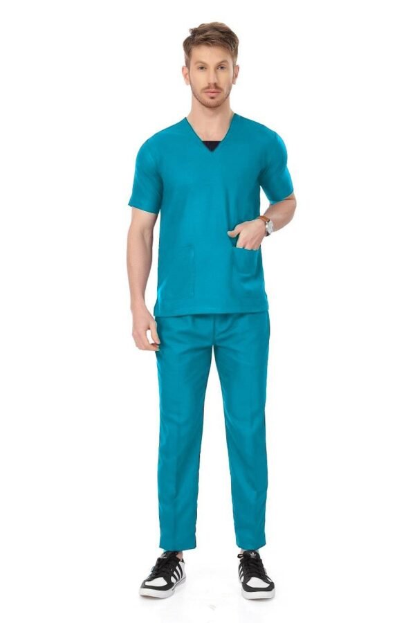 2-24.jpg LUNAIN Scrub Suits for Doctors | OT Dress | Dentists and Healthcare Professionals (Men) (Teal)