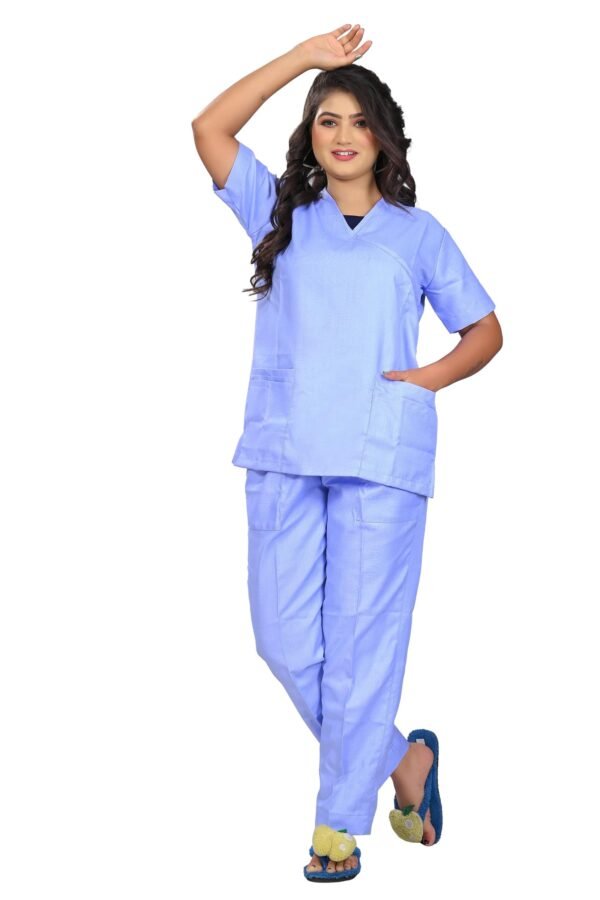 2-28.jpg LUNAIN Scrub Suits for Doctors | OT Dress | Dentists and Healthcare Professionals (Women) (Sky Blue)