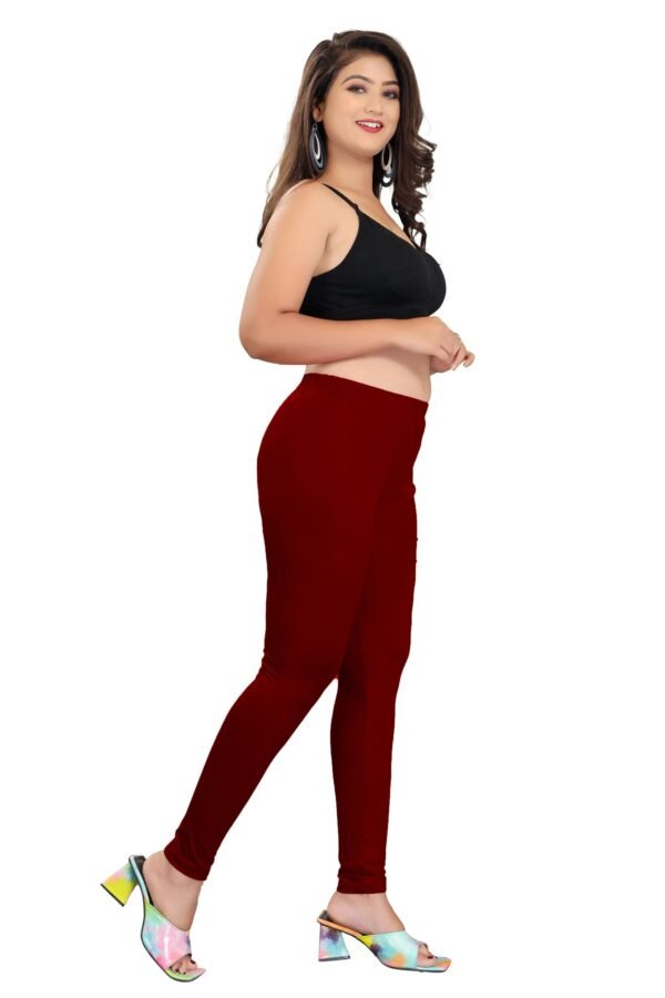 2-3.jpg LUNAIN Ankle Length Leggings for Women and Girls (Maroon)