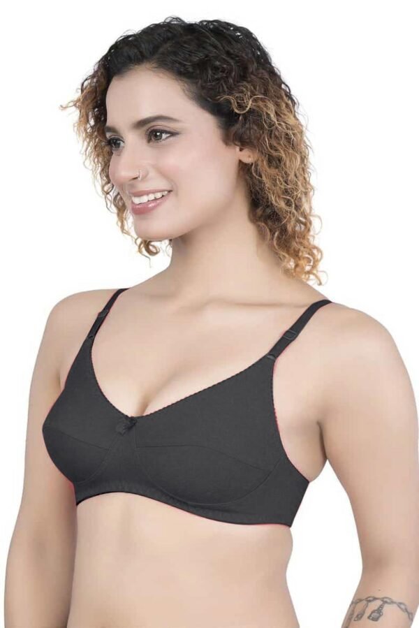 2-38.jpg LUNAIN Milance Women's Non Padded Non Wired Cotton Lycra Fabric Bra with Special Broad Strap