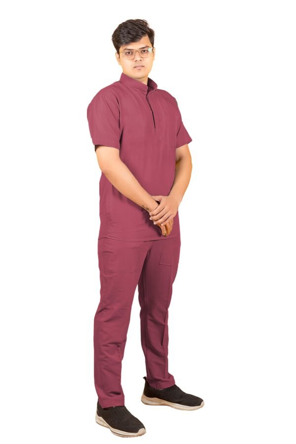 2-53.jpg LUNAIN 2-Way Stretchable Scrub Suit for Men (Pink)