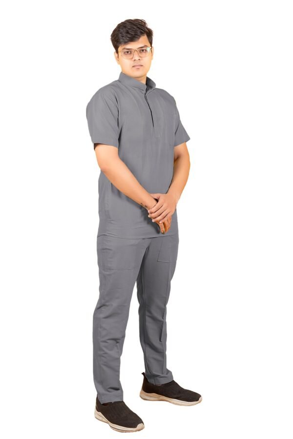 LUNAIN 2-Way Stretchable Scrub Suit for Men (Gray)