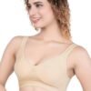 LUNAIN Blossam Women's Cotton Non Padded Wire Free Everyday Bra (Peach)