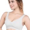2-70.jpg LUNAIN Blossam Women's Cotton Non Padded Wire Free Everyday Bra (White)