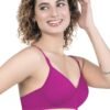 2-73.jpg LUNAIN Demi Pad Women's Lina Salwar-Kameez Knitted Molded Cup Regular Fit Bra Cotton Non Padded Wire Free (Pink)