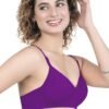 2-74.jpg LUNAIN Demi Pad Women's Lina Salwar-Kameez Knitted Molded Cup Regular Fit Bra Cotton Non Padded Wire Free (Purple)