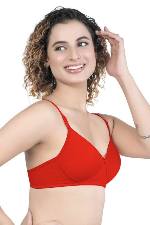 2-75.jpg LUNAIN Demi Pad Women's Lina Salwar-Kameez Knitted Molded Cup Regular Fit Bra Cotton Non Padded Wire Free (Red)