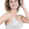 2-76.jpg LUNAIN Demi Pad Women's Lina Salwar-Kameez Knitted Molded Cup Regular Fit Bra Cotton Non Padded Wire Free (White)