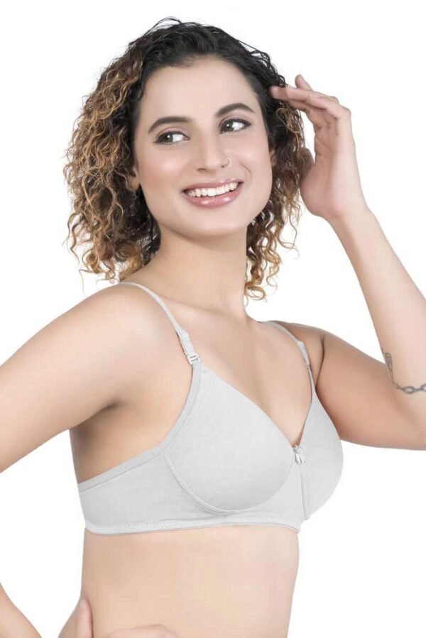 2-76.jpg LUNAIN Demi Pad Women's Lina Salwar-Kameez Knitted Molded Cup Regular Fit Bra Cotton Non Padded Wire Free (White)