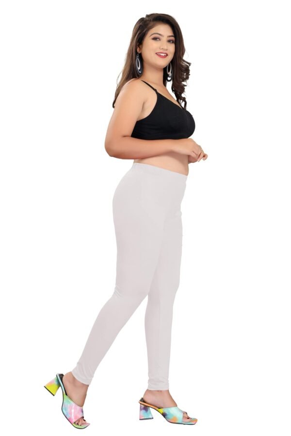 LUNAIN Ankle Length Leggings for Women and Girls (White)