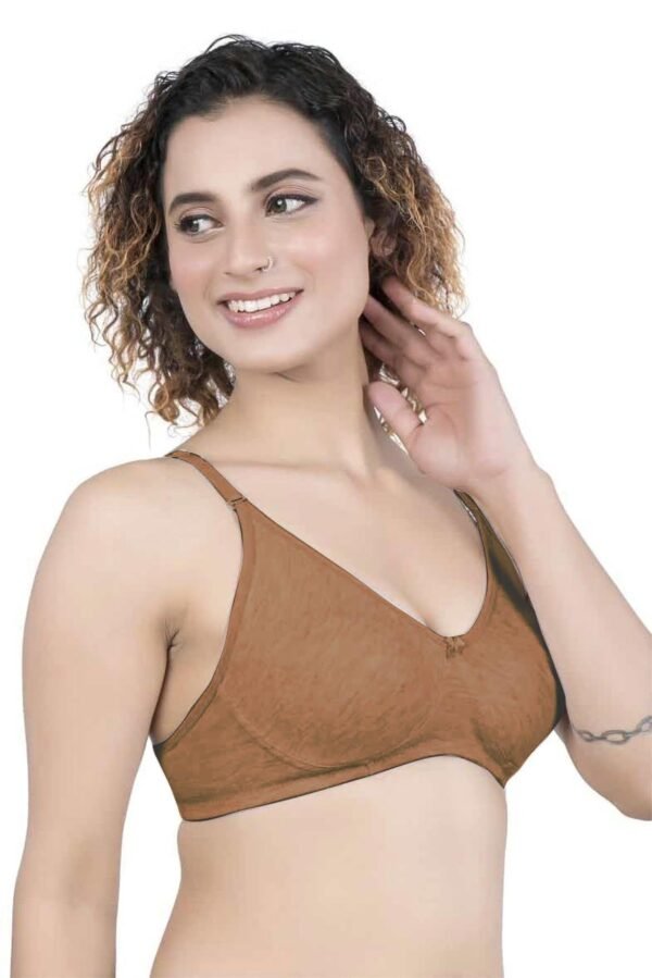 2-85.jpg LUNAIN Kavya Women's Lina Salwar-Kameez Knitted Molded Cup Regular Fit Bra Cotton Non Padded Wire Free (Brown)