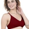 2-88.jpg LUNAIN Kavya Women's Lina Salwar-Kameez Knitted Molded Cup Regular Fit Bra Cotton Non Padded Wire Free (Maroon)