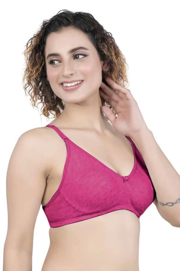 2-90.jpg LUNAIN Kavya Women's Lina Salwar-Kameez Knitted Molded Cup Regular Fit Bra Cotton Non Padded Wire Free (Pink)
