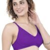2-92.jpg LUNAIN Kavya Women's Lina Salwar-Kameez Knitted Molded Cup Regular Fit Bra Cotton Non Padded Wire Free (Purple)