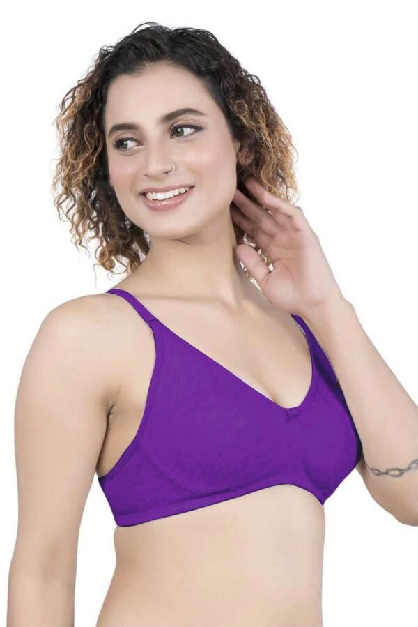 2-92.jpg LUNAIN Kavya Women's Lina Salwar-Kameez Knitted Molded Cup Regular Fit Bra Cotton Non Padded Wire Free (Purple)